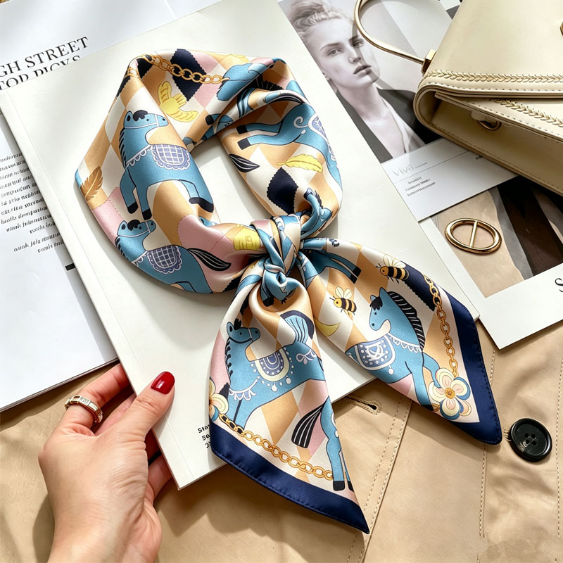 Scarf Silk Square - Ladies Handkerchiefs Hair Silk Scarf 70*70cm
