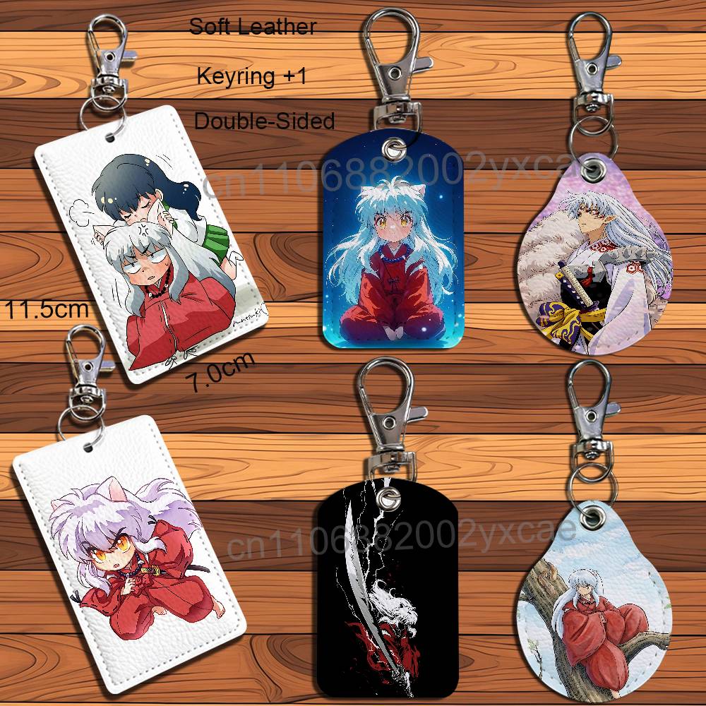 Lanyard Badge Holder - Cute style Sesshoumaru Inuyasha Leather Keychain