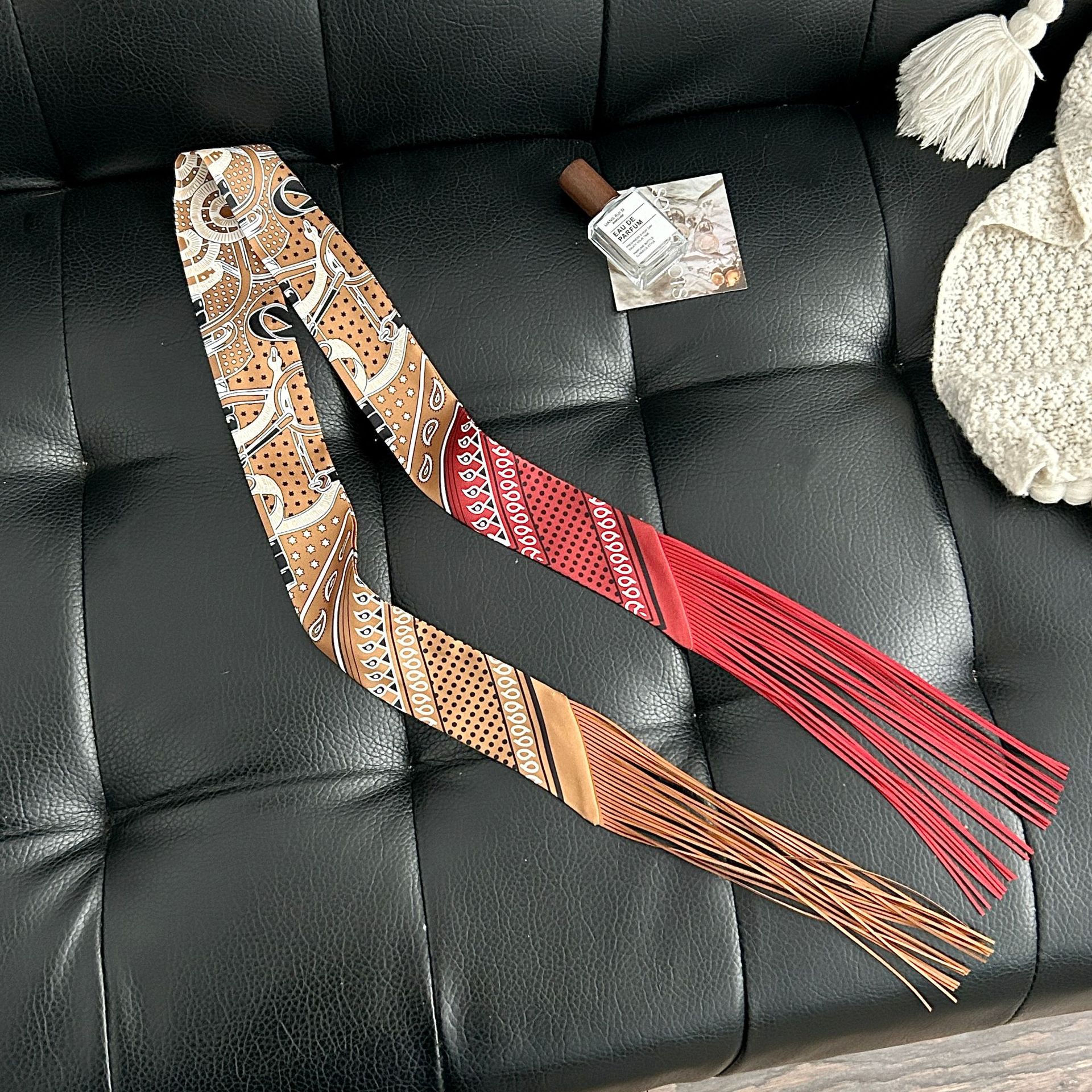Luxury Tassel Skinny Scarf for - Head Wrap Turban 리뷰 및 가격