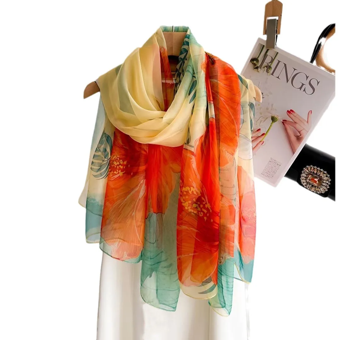 Silk Scarf Fashion Design Neck - Pashmina Wrap Large 리뷰 및 가격