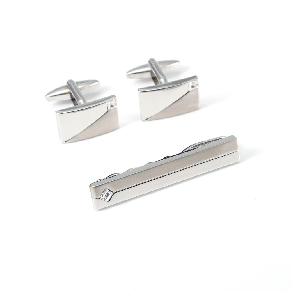Simple Geometric Diamond Studd - Tie Clip Silver 리뷰 및 가격