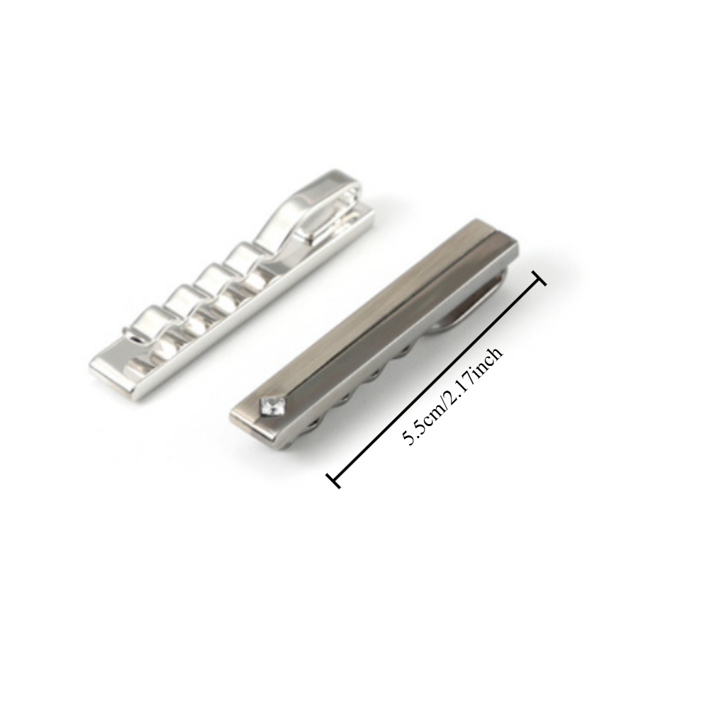 Simple Geometric Diamond Studd - Tie Clip Silver 리뷰 및 가격