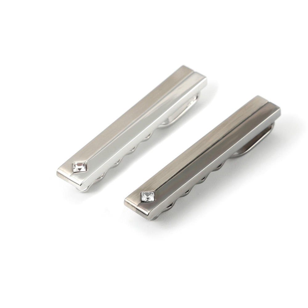 Simple Geometric Diamond Studd - Tie Clip Silver 리뷰 및 가격