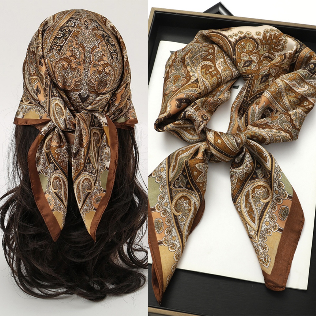 Bohemian Style Print Luxury Br - Head Wrap Turban 리뷰 및 가격