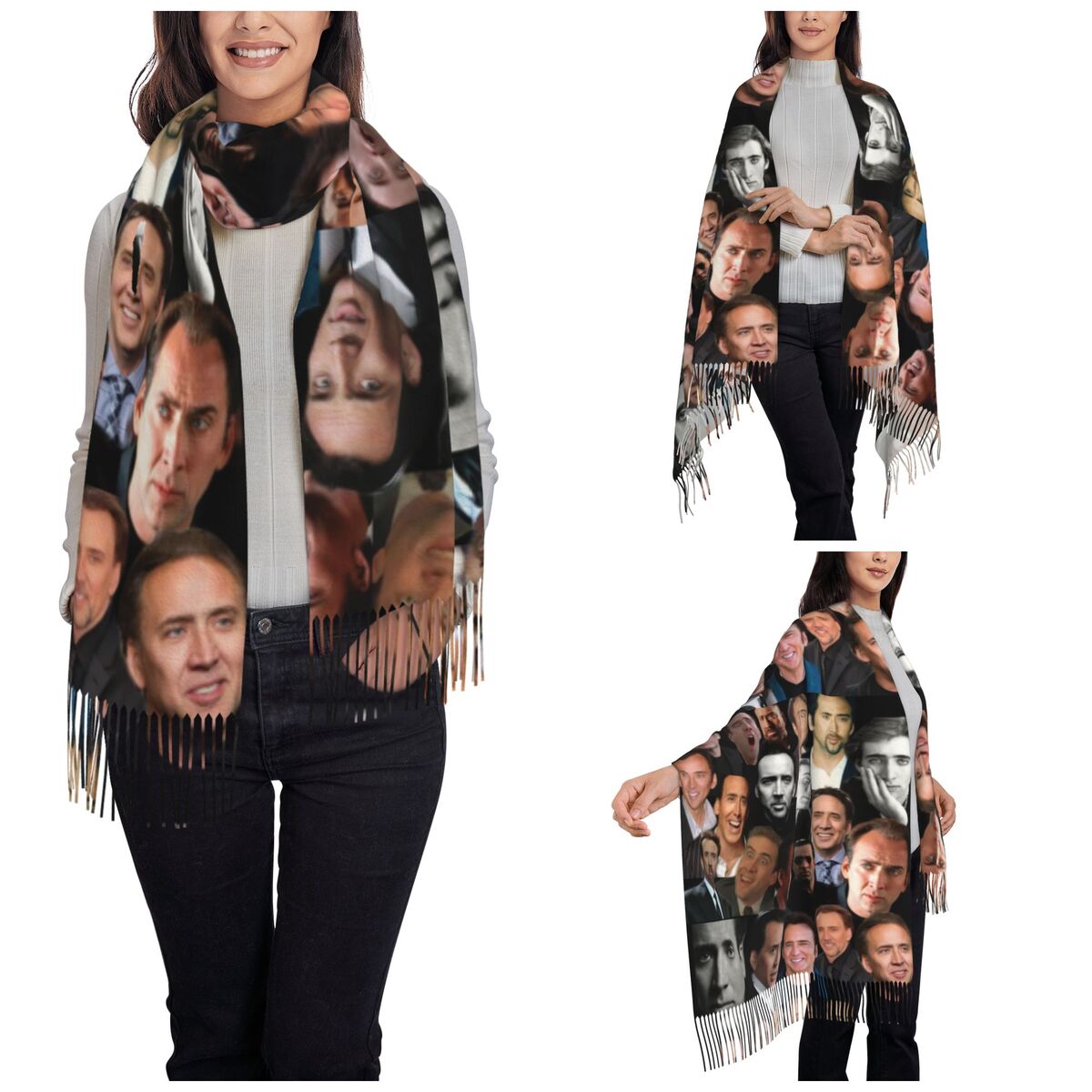 Nicolas Cage Colllage Shawl Wr - Pashmina Wrap Large 리뷰 및 가격
