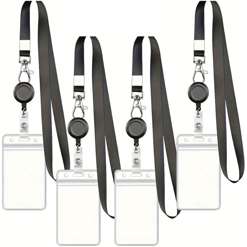 4PCS Lanyard Black Retractable - Lanyard Badge Holder 리뷰 및 가격