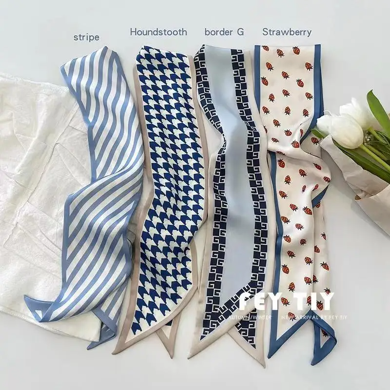 Set Series Silk Satin Scarf Wo - Ascot Neck Scarf 리뷰 및 가격