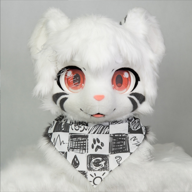 Cartoon Graffiti Checkered Fur - Face Scarf Mask 리뷰 및 가격