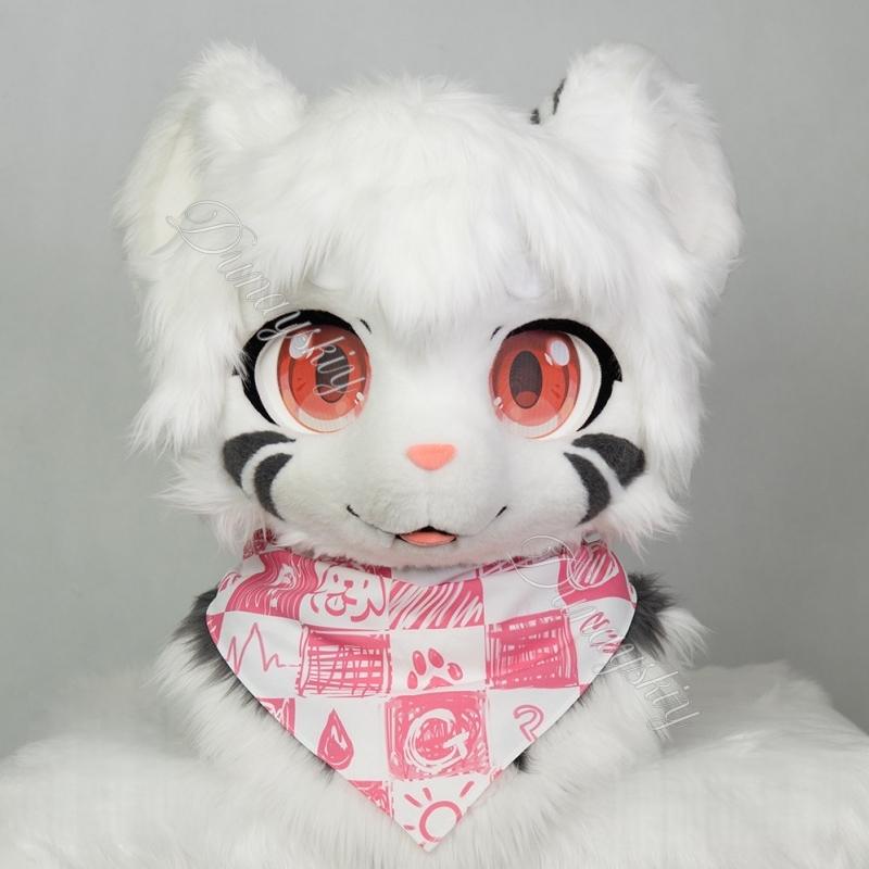 Cartoon Graffiti Checkered Fur - Face Scarf Mask 리뷰 및 가격