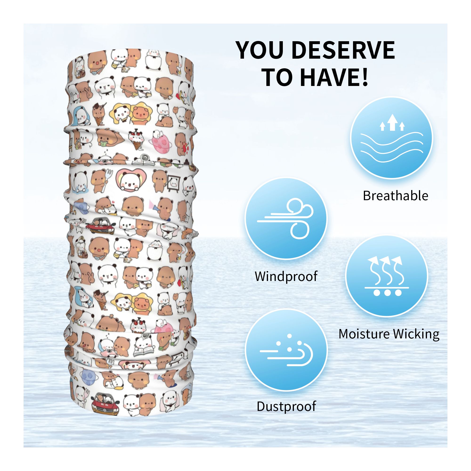 Custom Bear Cartoon Peach And  - Neck Warmer Tube 리뷰 및 가격