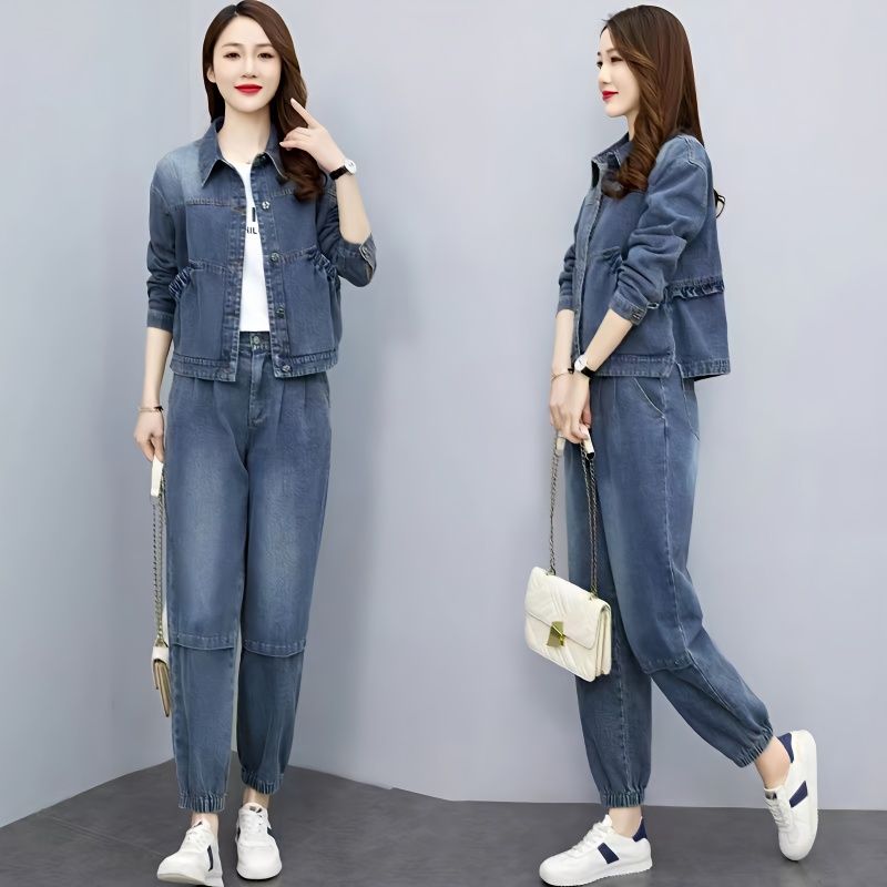 Women Denim Suits 2024 New Spr - Pocket Square Set 리뷰 및 가격