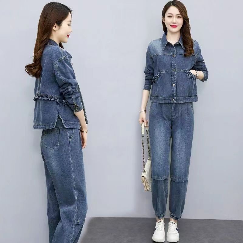 Women Denim Suits 2024 New Spr - Pocket Square Set 리뷰 및 가격