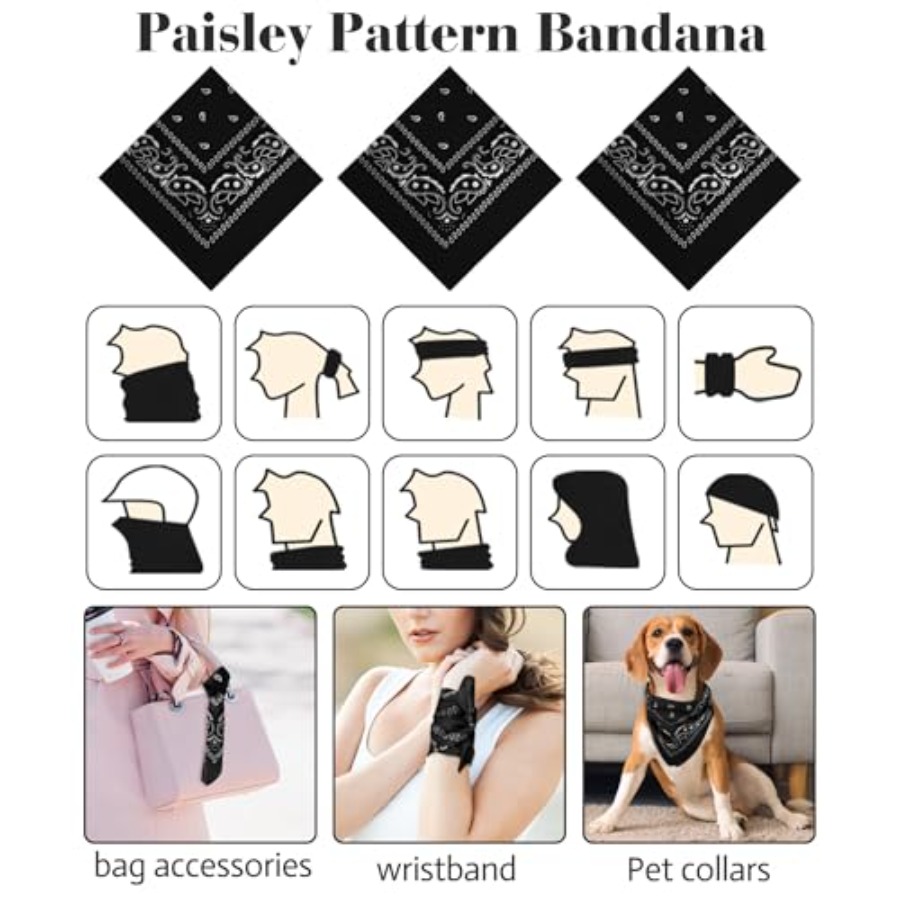 3/6/ Pack Bandanas for Women M - Handkerchief Cotton Men 리뷰 및 가격