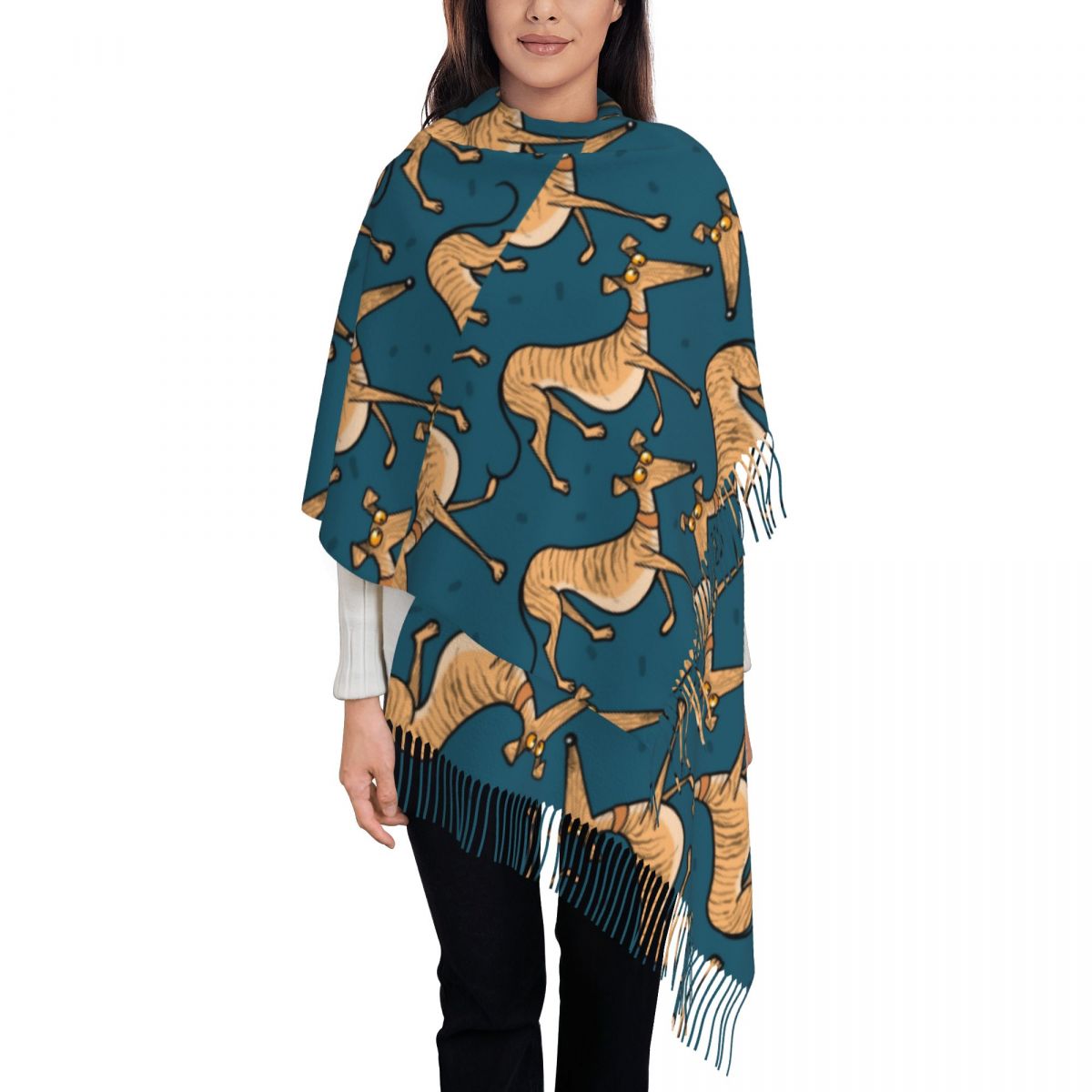 Greyhound Whippet Lurcher Dog  - Pashmina Wrap Large 리뷰 및 가격