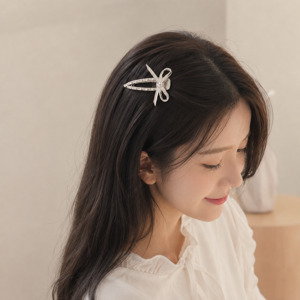 Y2K Bow Hair Clip Silver Alloy - Tie Clip Silver 리뷰 및 가격