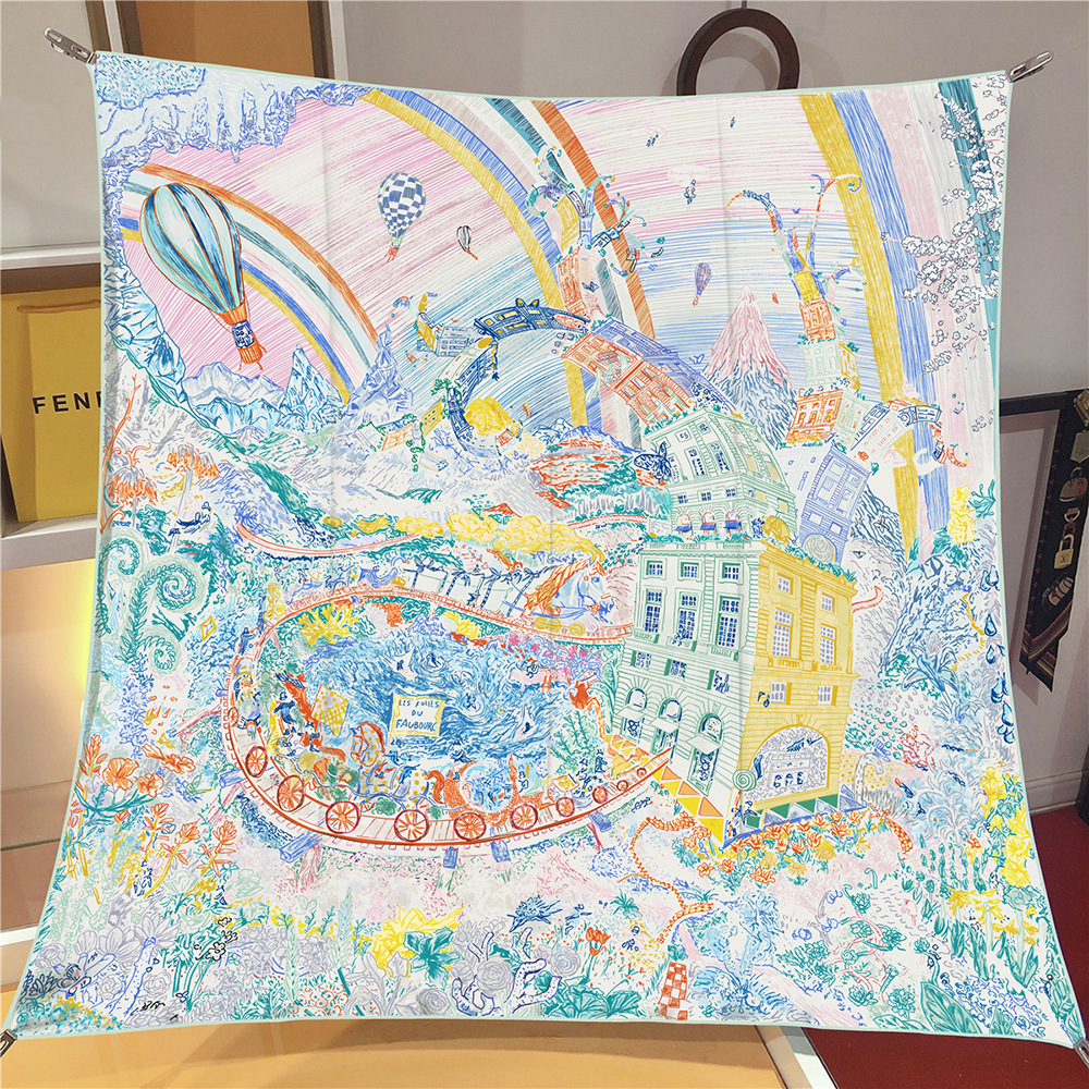 New 90cm Luxury Brand Square S - Scarf Silk Square 리뷰 및 가격