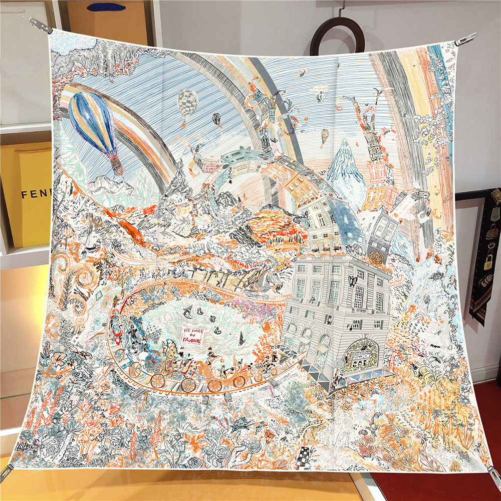 New 90cm Luxury Brand Square S - Scarf Silk Square 리뷰 및 가격