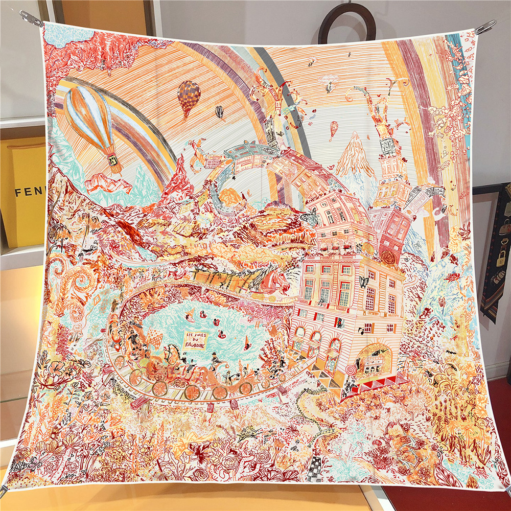 New 90cm Luxury Brand Square S - Scarf Silk Square 리뷰 및 가격