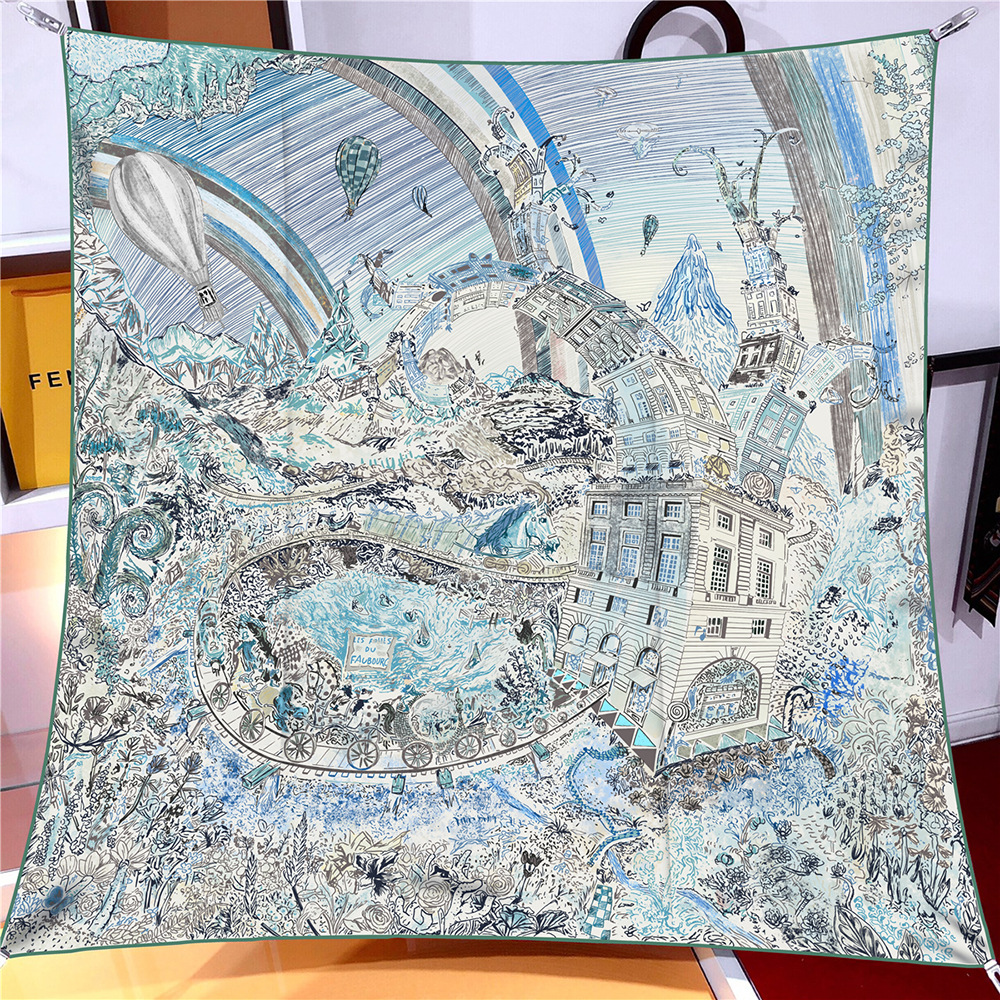 New 90cm Luxury Brand Square S - Scarf Silk Square 리뷰 및 가격