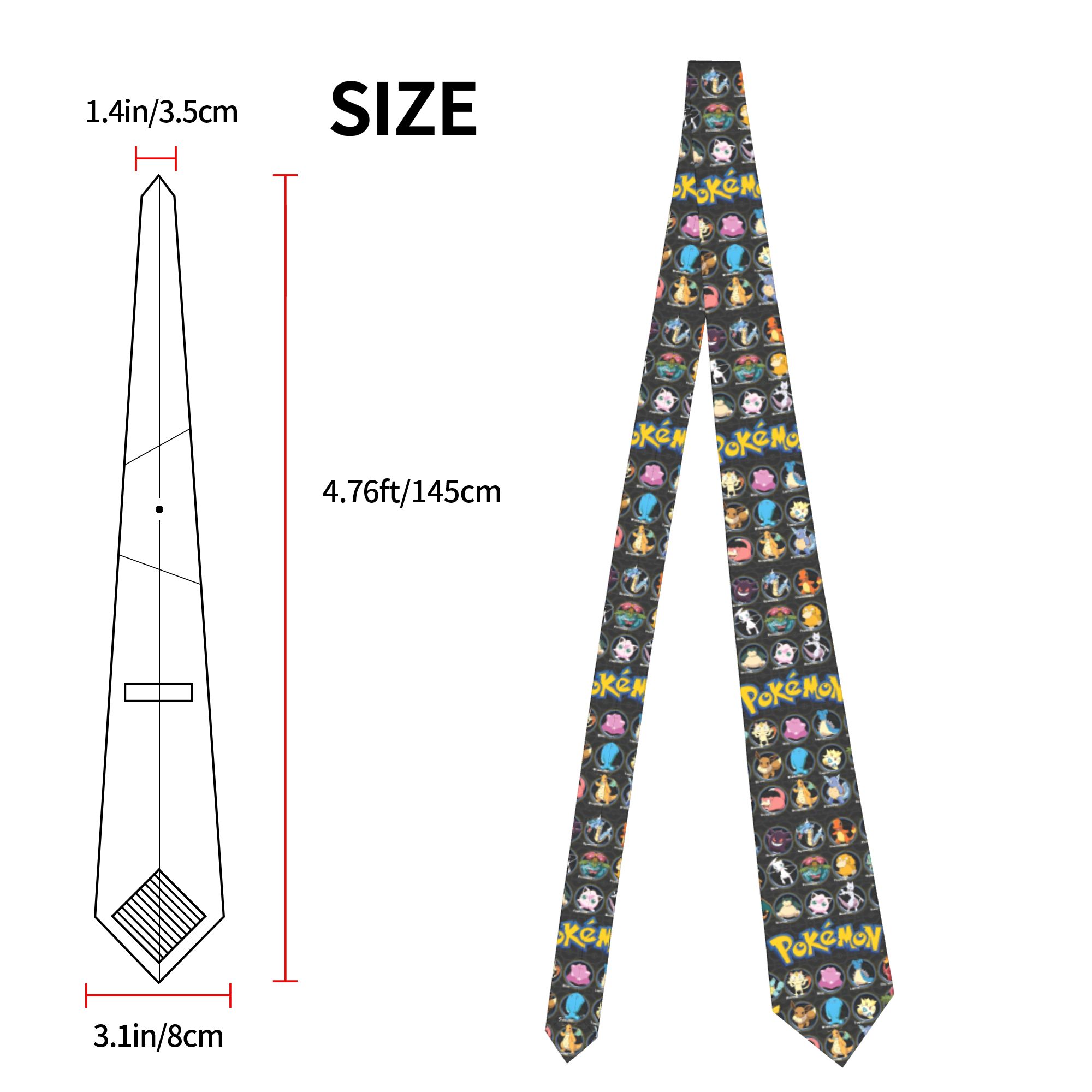 Cartoon Pokemon Characters Nec - Skinny Tie Men 리뷰 및 가격