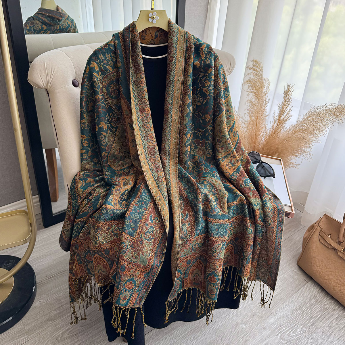 2025 Tassel Blanket Design Eth - Woven Scarf Blanket 리뷰 및 가격