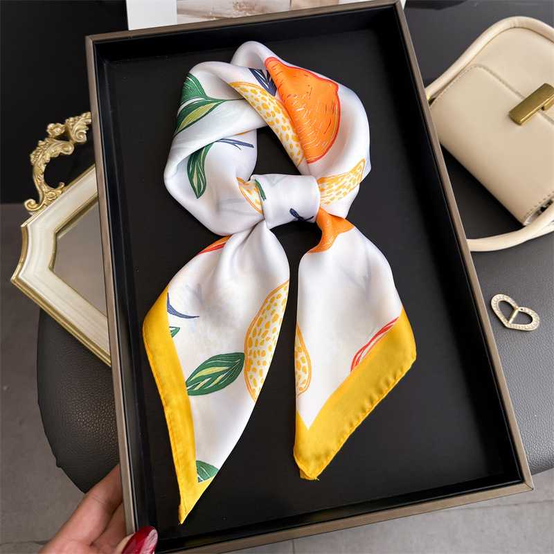 2026 New Fruit Print Silk Squa - Ascot Neck Scarf 리뷰 및 가격