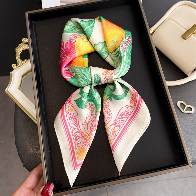 2026 New Fruit Print Silk Squa - Ascot Neck Scarf 리뷰 및 가격