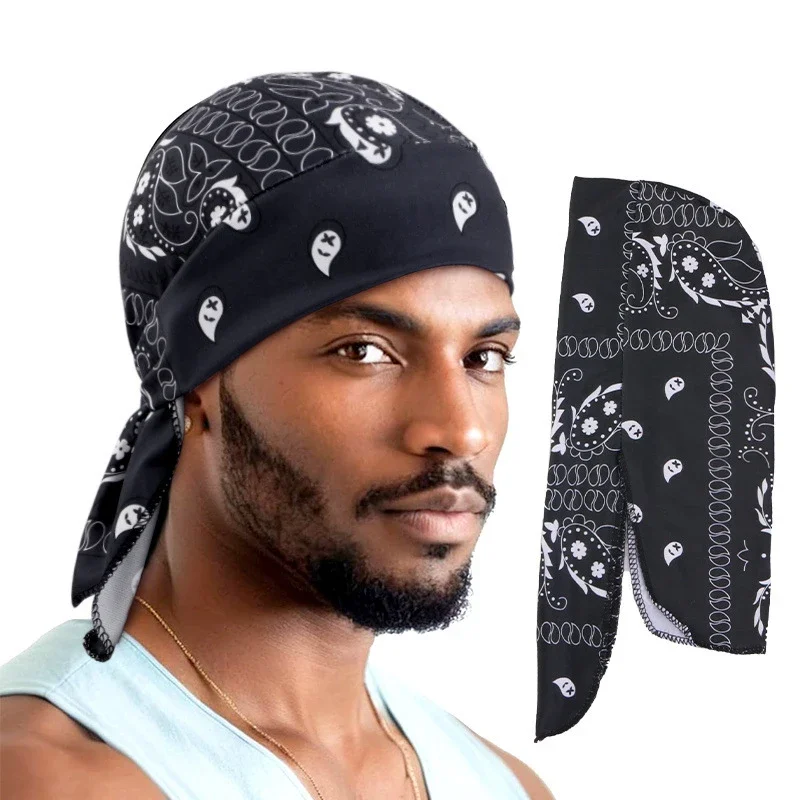 New Men Women Print Durag Du-R - Bandana Doo Rag 리뷰 및 가격