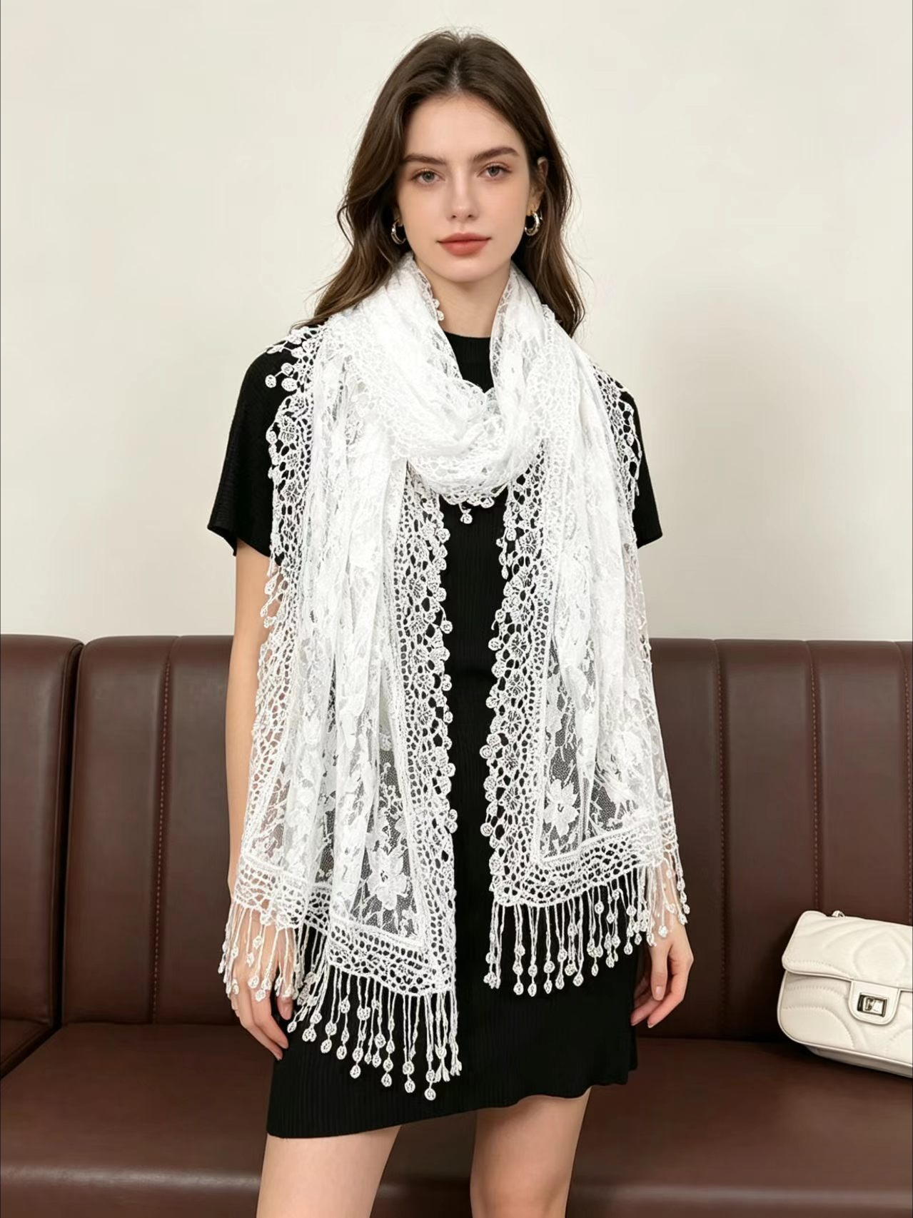 New Embroidery Lace Scarf Shaw - Stole Wedding Shawl 리뷰 및 가격