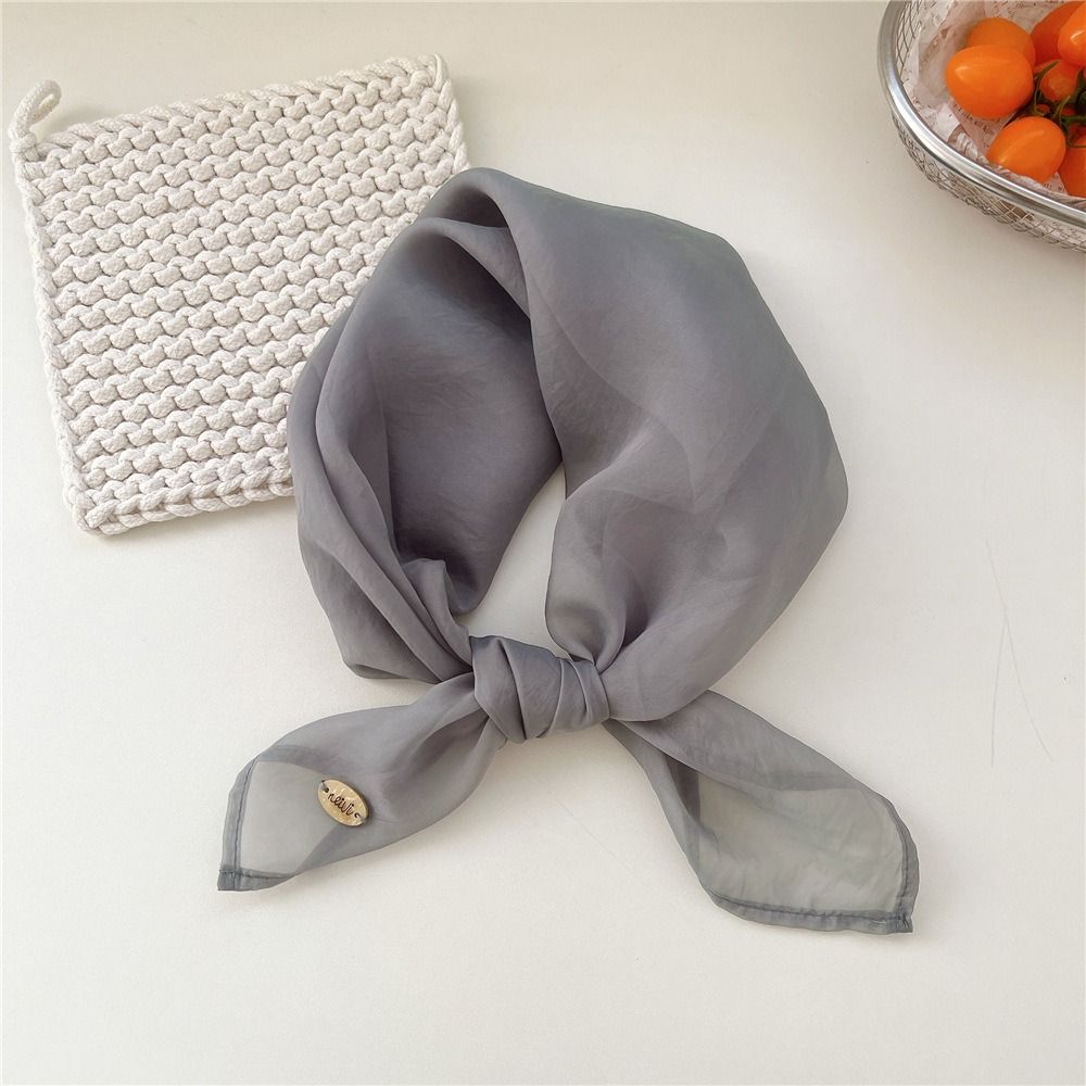 Retro Solid Color Small Square - Scarf Silk Square 리뷰 및 가격