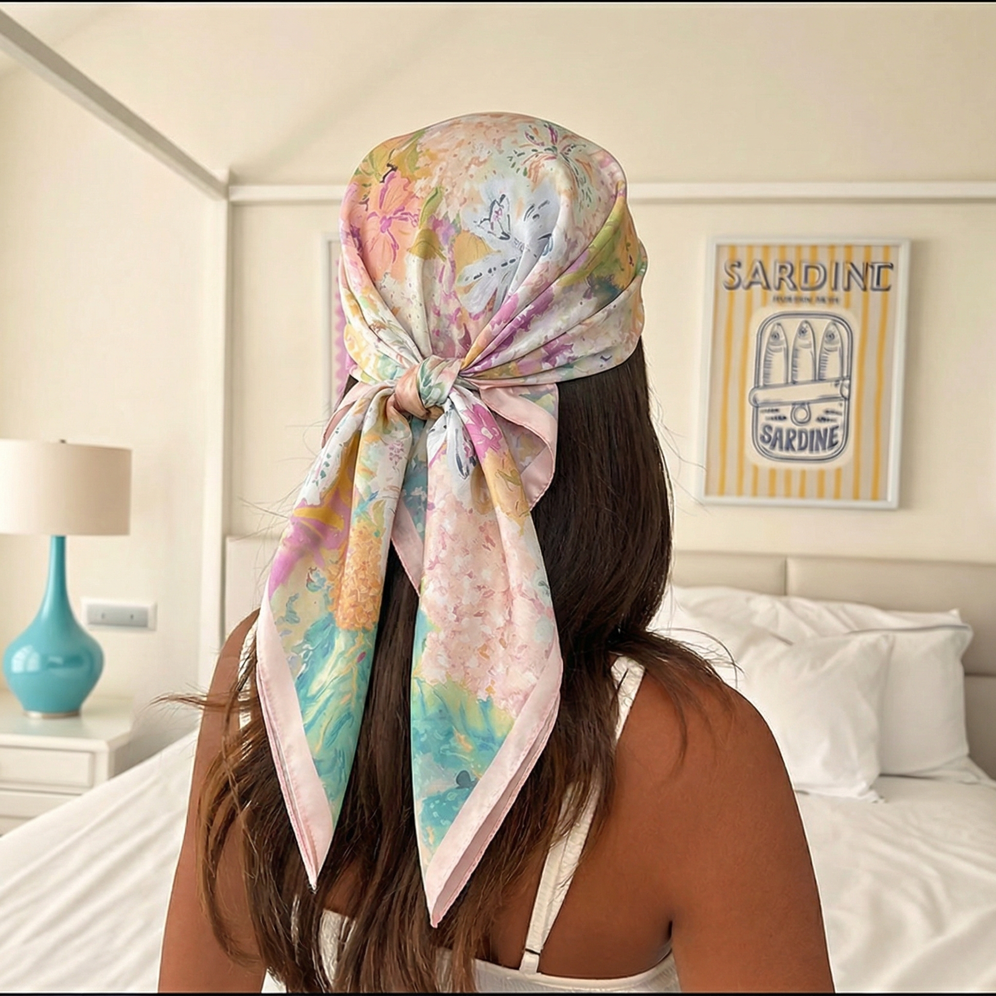 70*70cm Square Silk Scarf for  - Ascot Neck Scarf 리뷰 및 가격