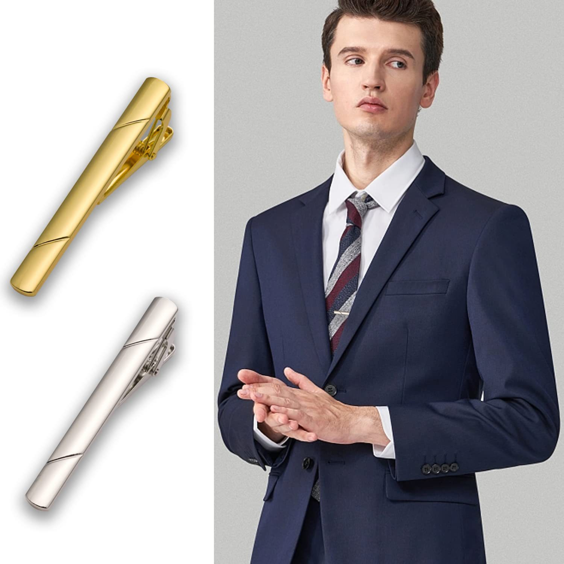 Metal Necktie Tie Clips 1/4/6  - Tie Bar Set Gift 리뷰 및 가격
