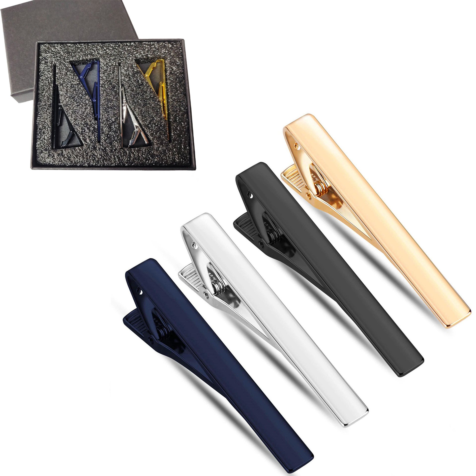 Metal Necktie Tie Clips 1/4/6  - Tie Bar Set Gift 리뷰 및 가격
