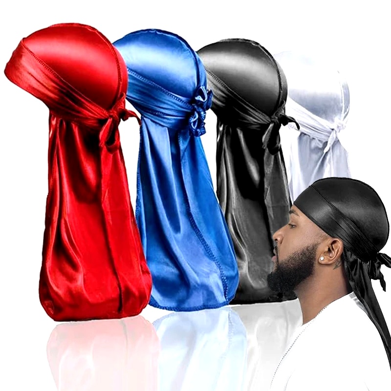 1-4Pcs New silk Durag Bandana  - Bandana Doo Rag 리뷰 및 가격