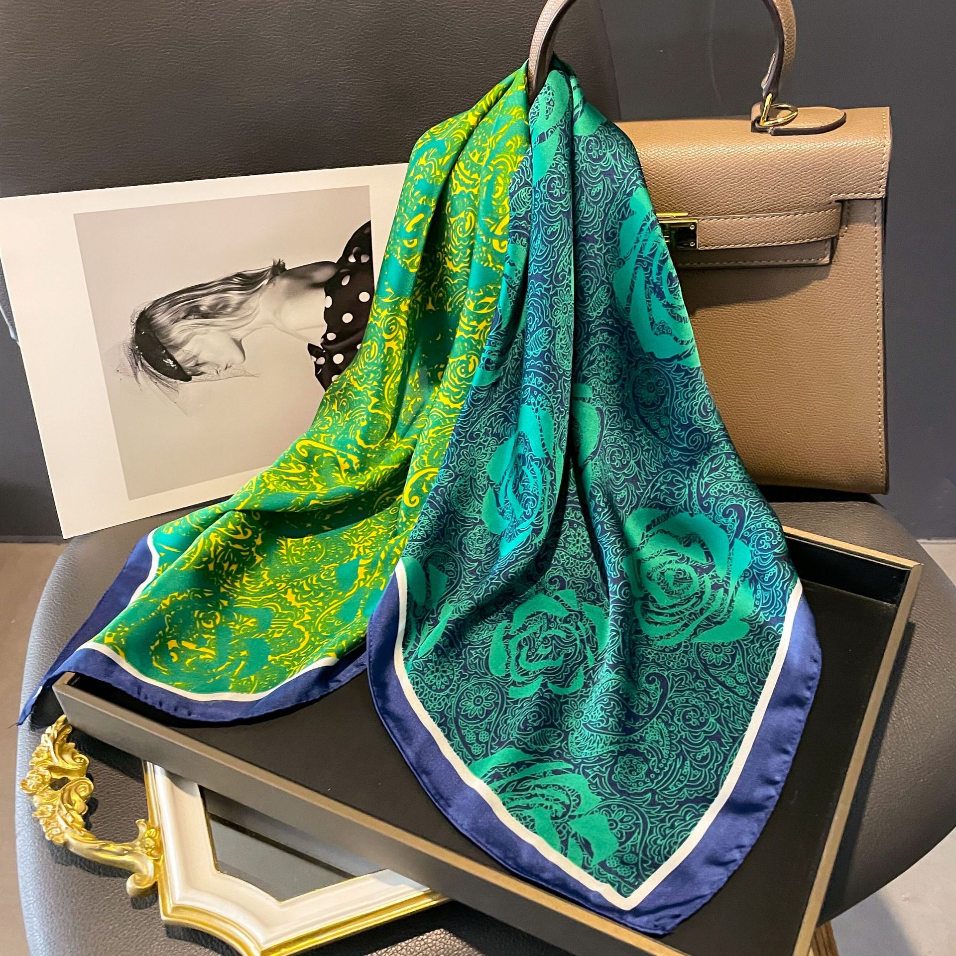 70x70cm Women Scarf Silk Feeli - Scarf Silk Square 리뷰 및 가격