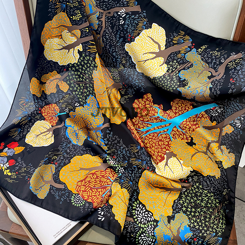 70x70cm Women Scarf Silk Feeli - Scarf Silk Square 리뷰 및 가격