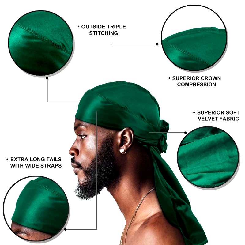 1-4Pcs New silk Durag Bandana  - Bandana Doo Rag 리뷰 및 가격