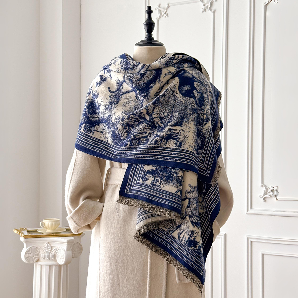 Elegant Animal Jacquard Pashmi - Woven Scarf Blanket 리뷰 및 가격