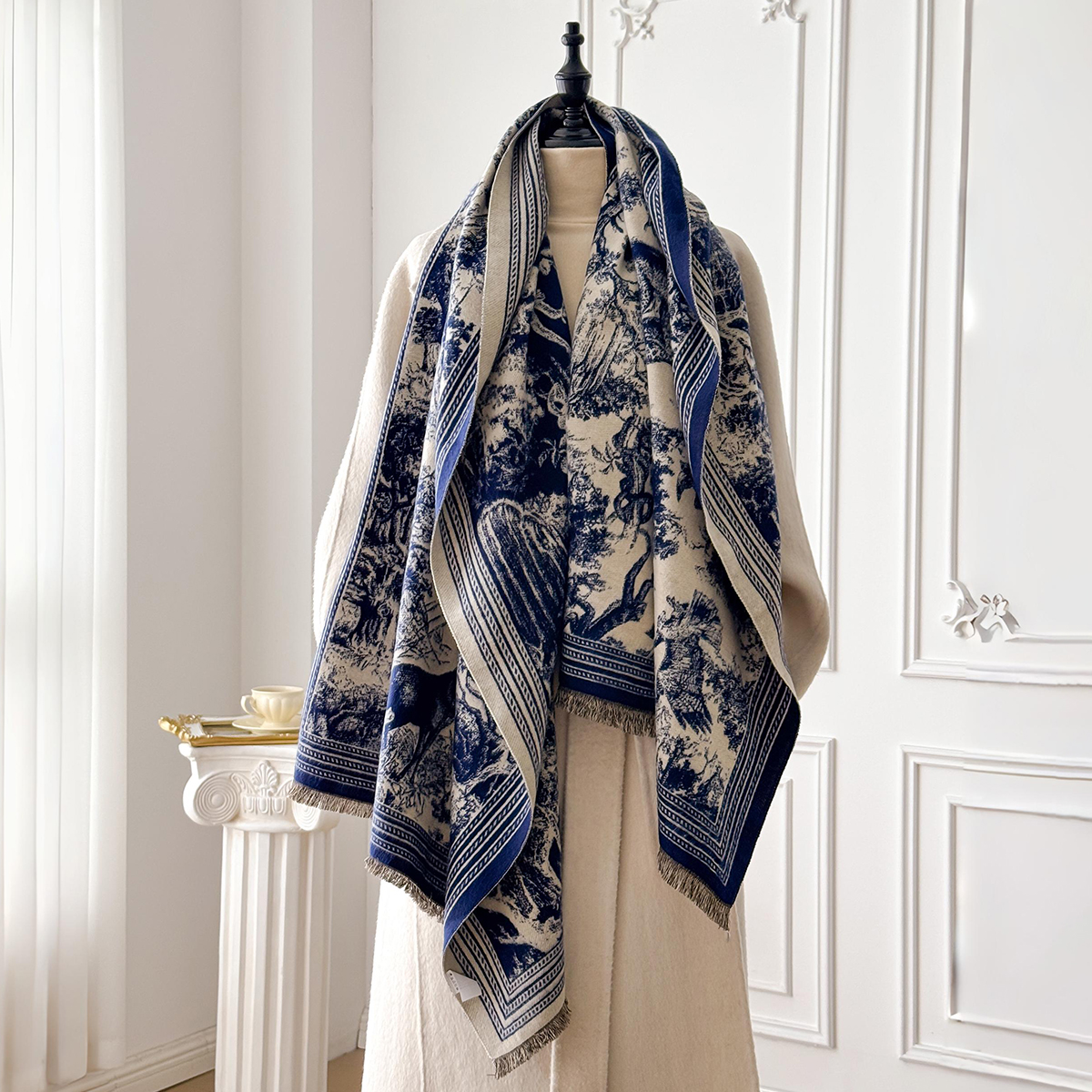 Elegant Animal Jacquard Pashmi - Woven Scarf Blanket 리뷰 및 가격